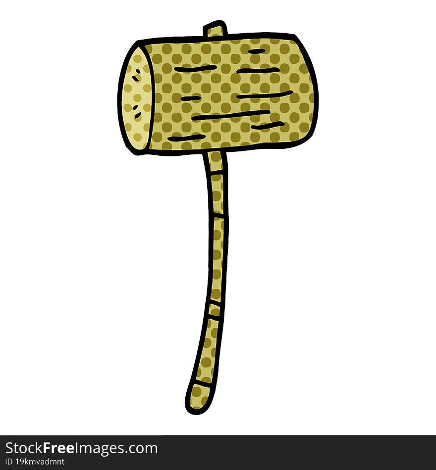 cartoon doodle wood mallet