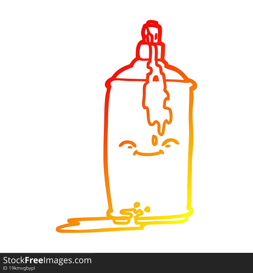 warm gradient line drawing cartoon spray paint can