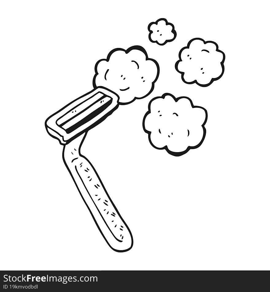 black and white cartoon razor