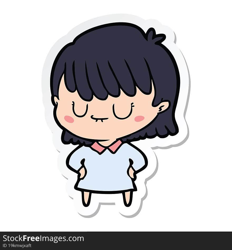 sticker of a cartoon woman