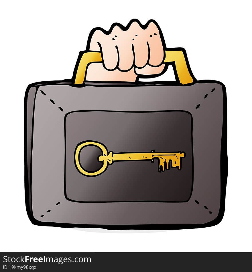 cartoon locked security case. cartoon locked security case