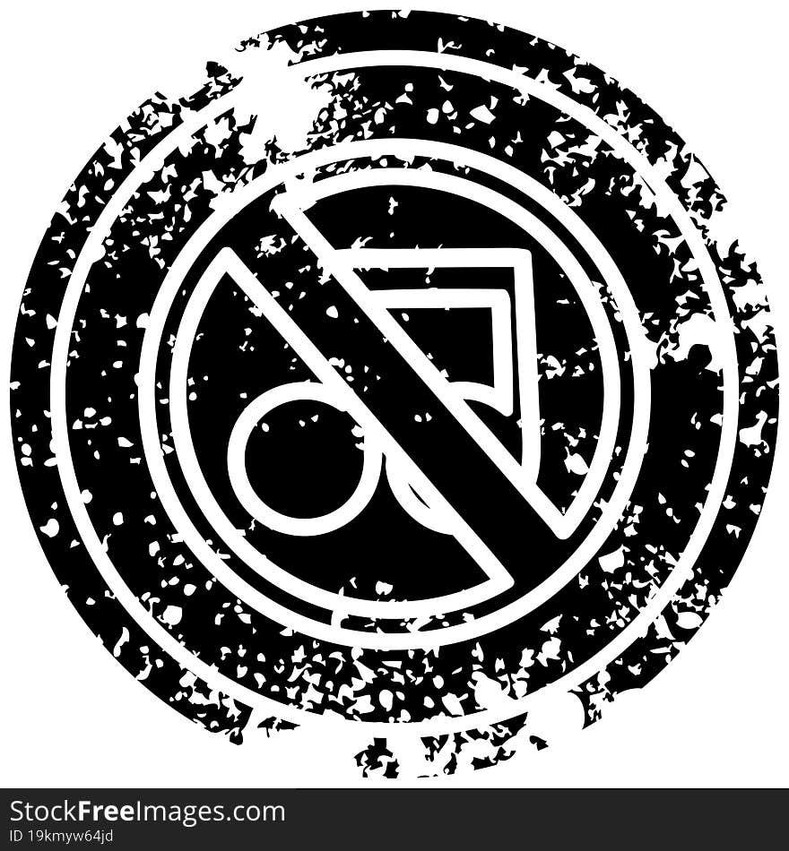 no music distressed icon symbol