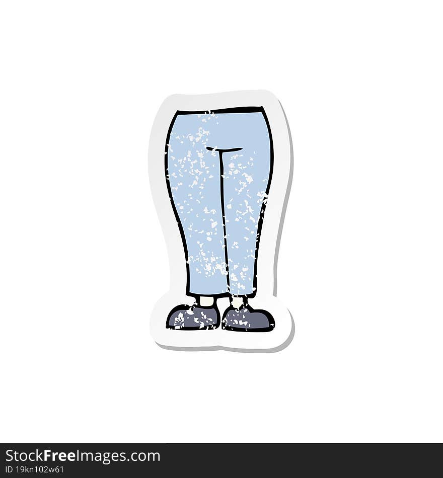 retro distressed sticker of a cartoon legs