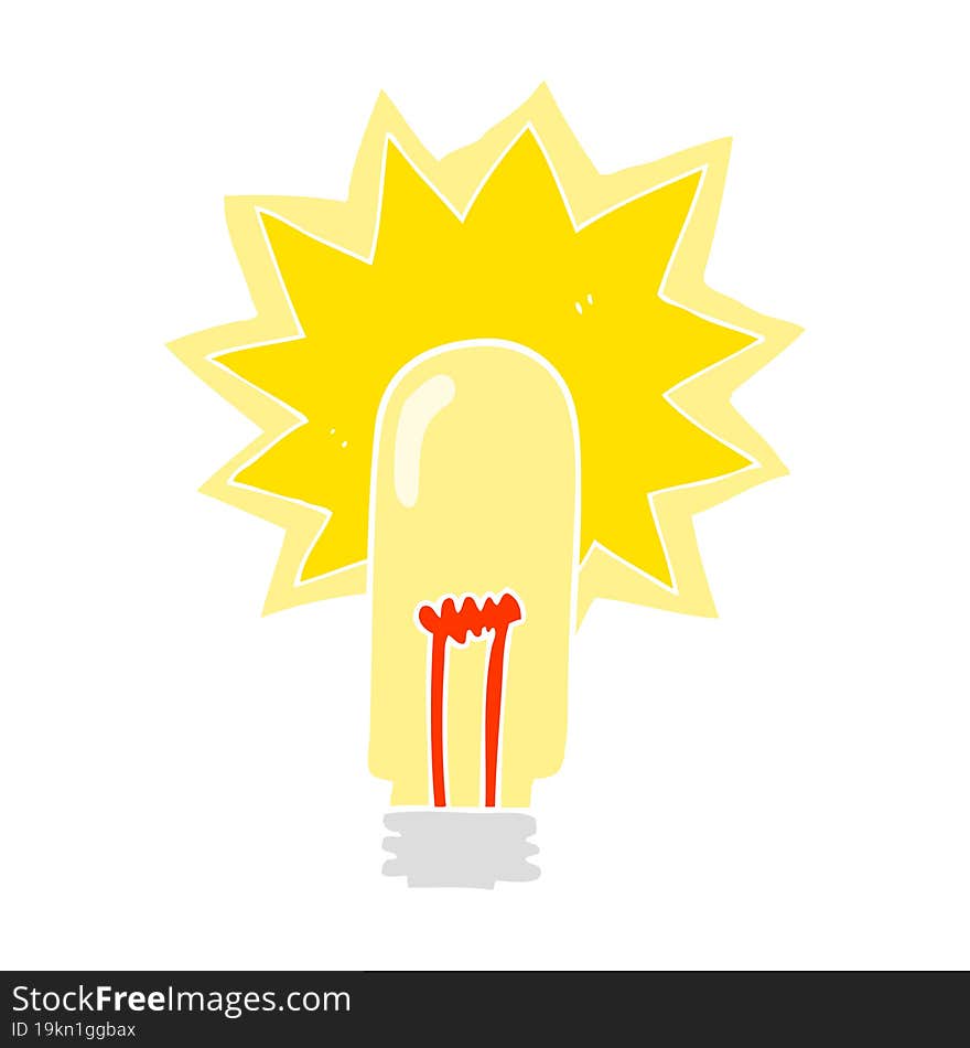 flat color illustration of old light bulb. flat color illustration of old light bulb