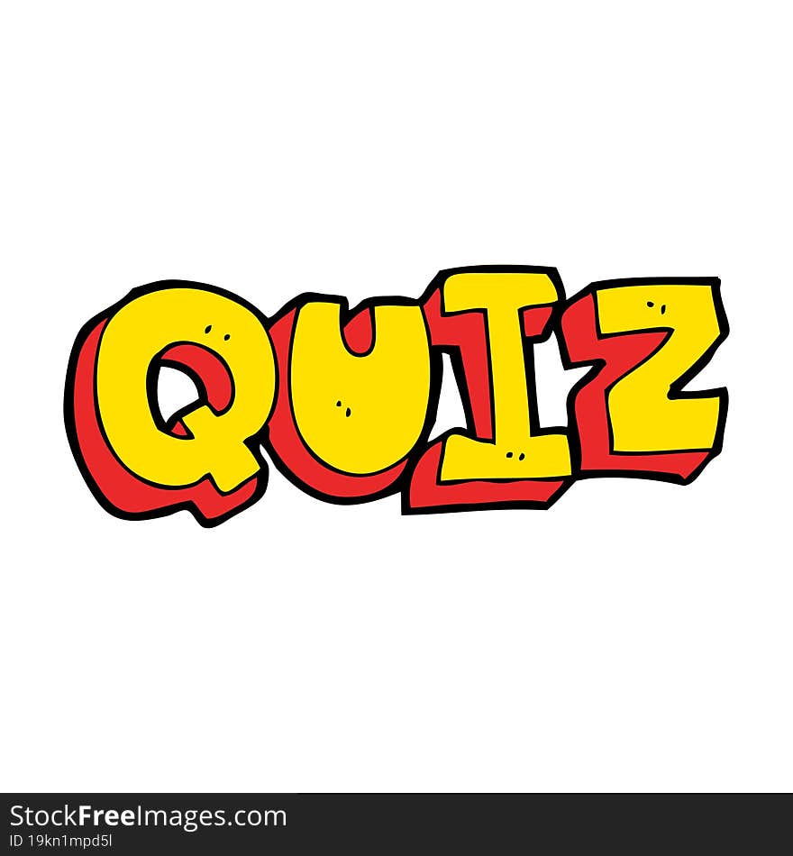 cartoon quiz sign