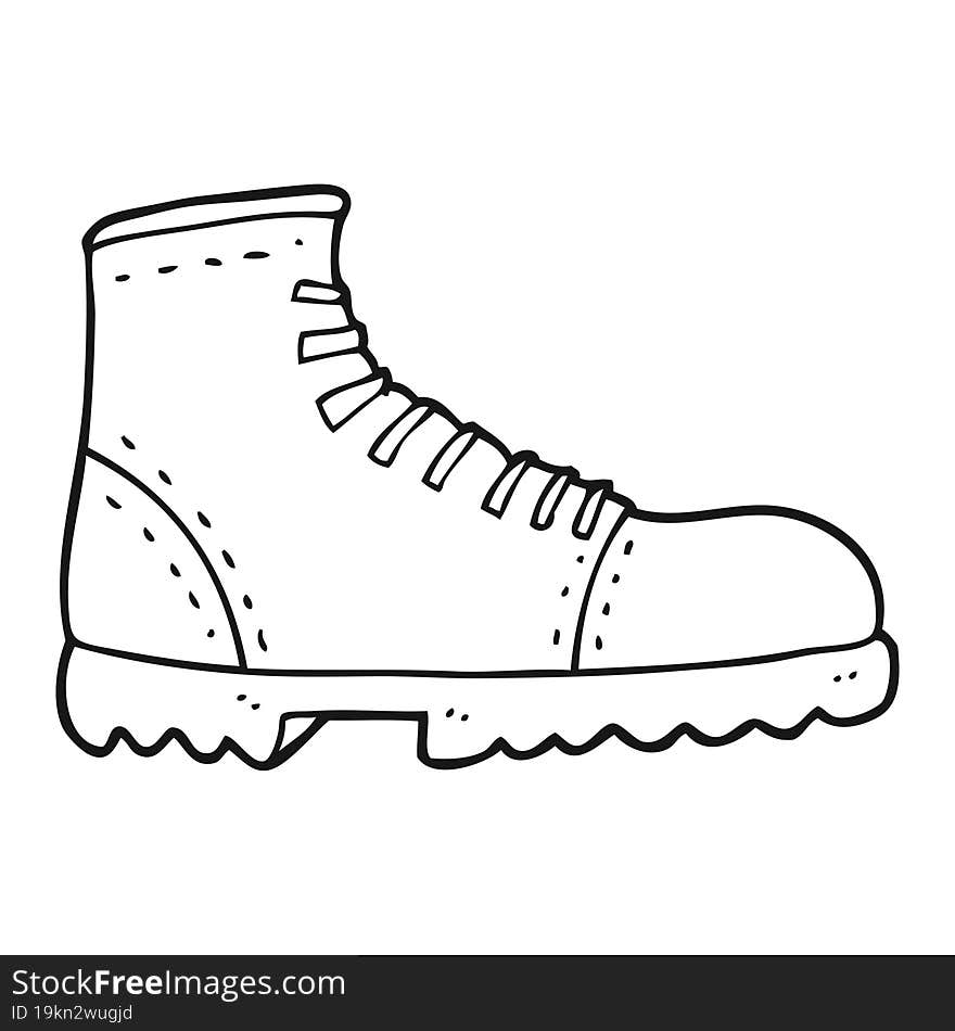 black and white cartoon boot