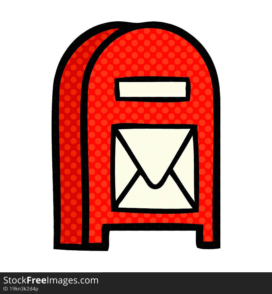 comic book style cartoon mail box