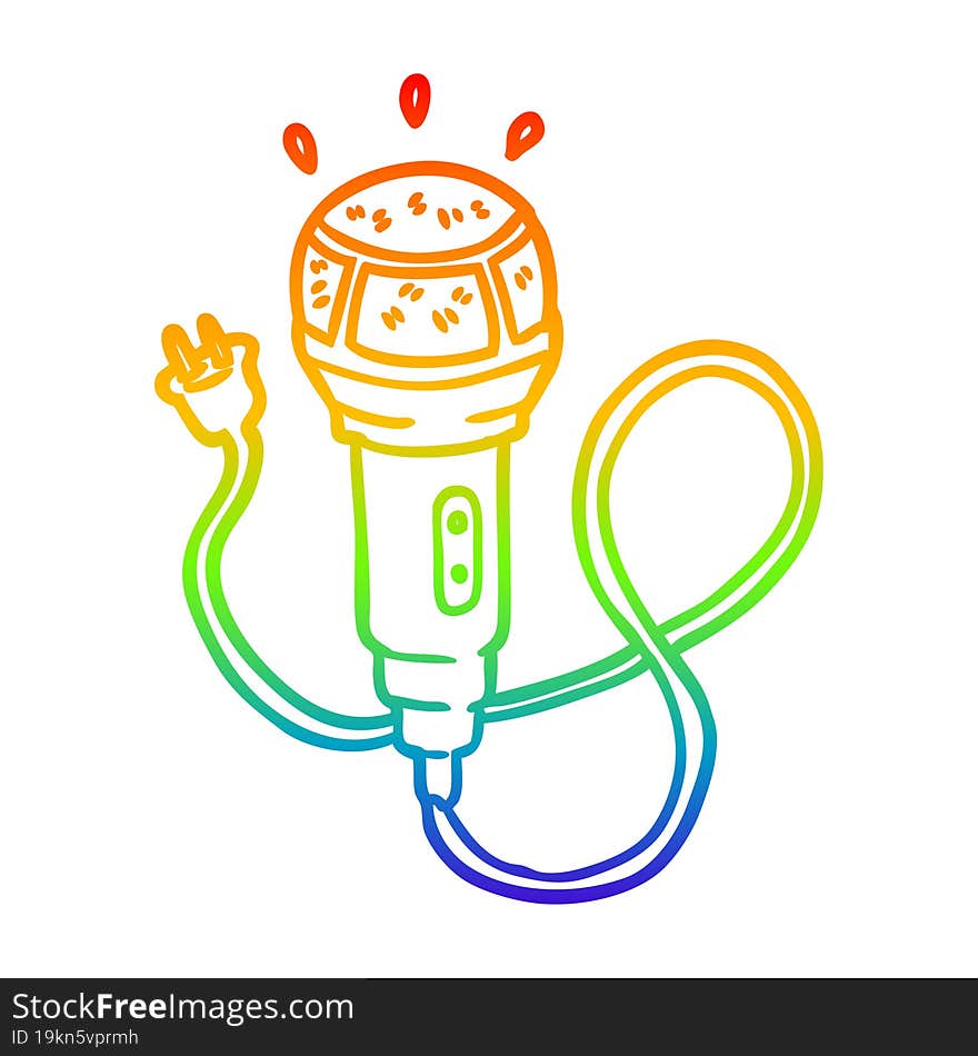 Rainbow Gradient Line Drawing Microphone