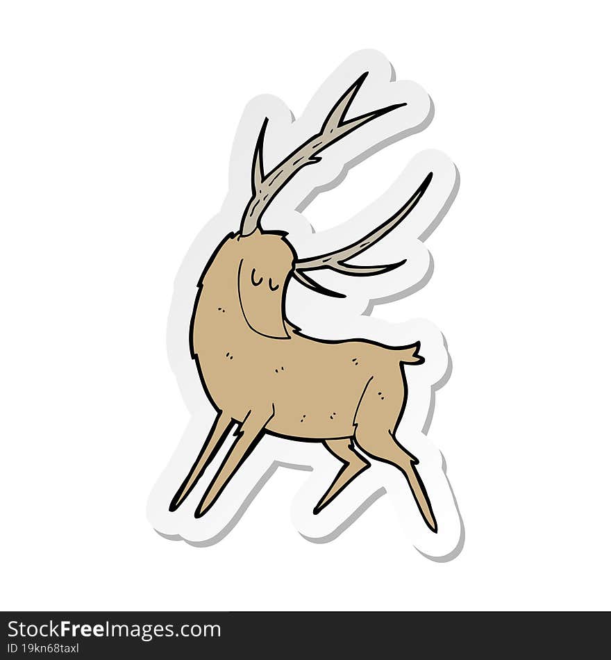 sticker of a cartoon stag