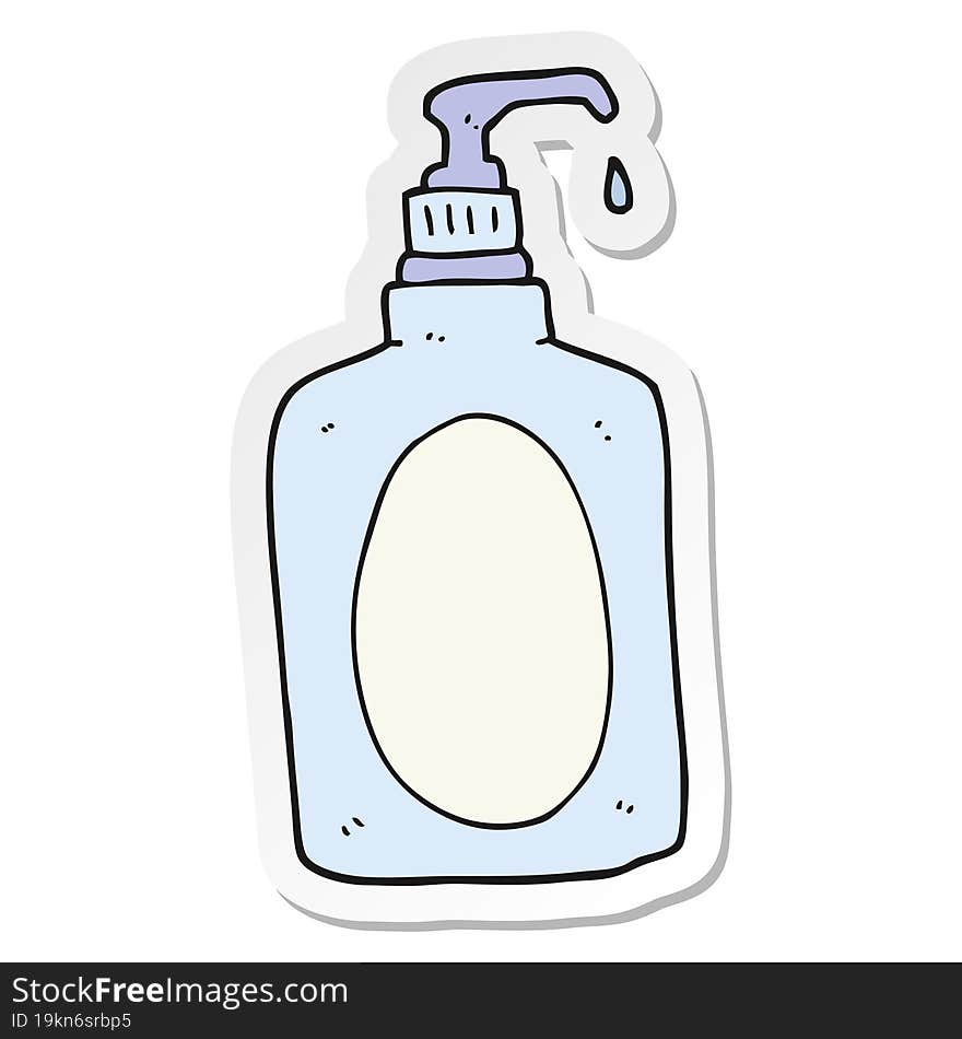 Sticker Of A Cartoon Hand Soap