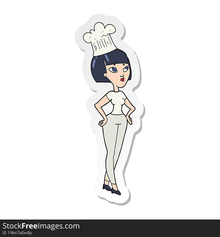 Sticker Of A Cartoon Chef