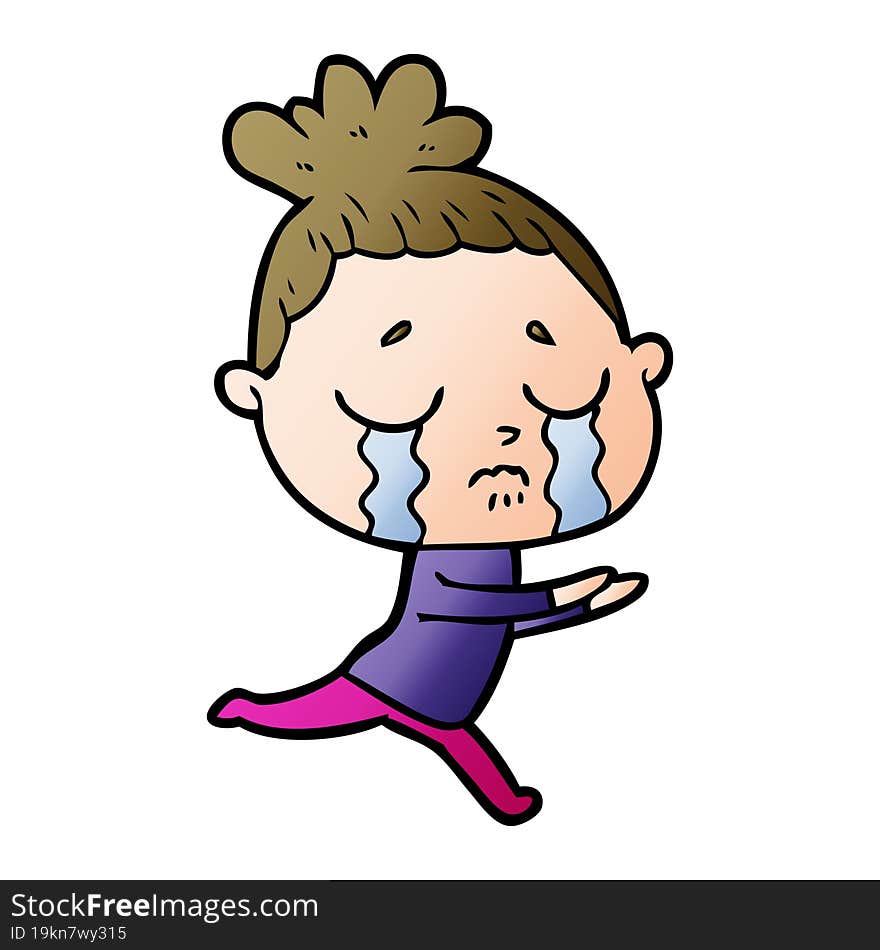 cartoon crying woman. cartoon crying woman