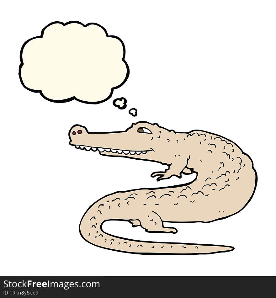 Cartoon Alligator With Thought Bubble