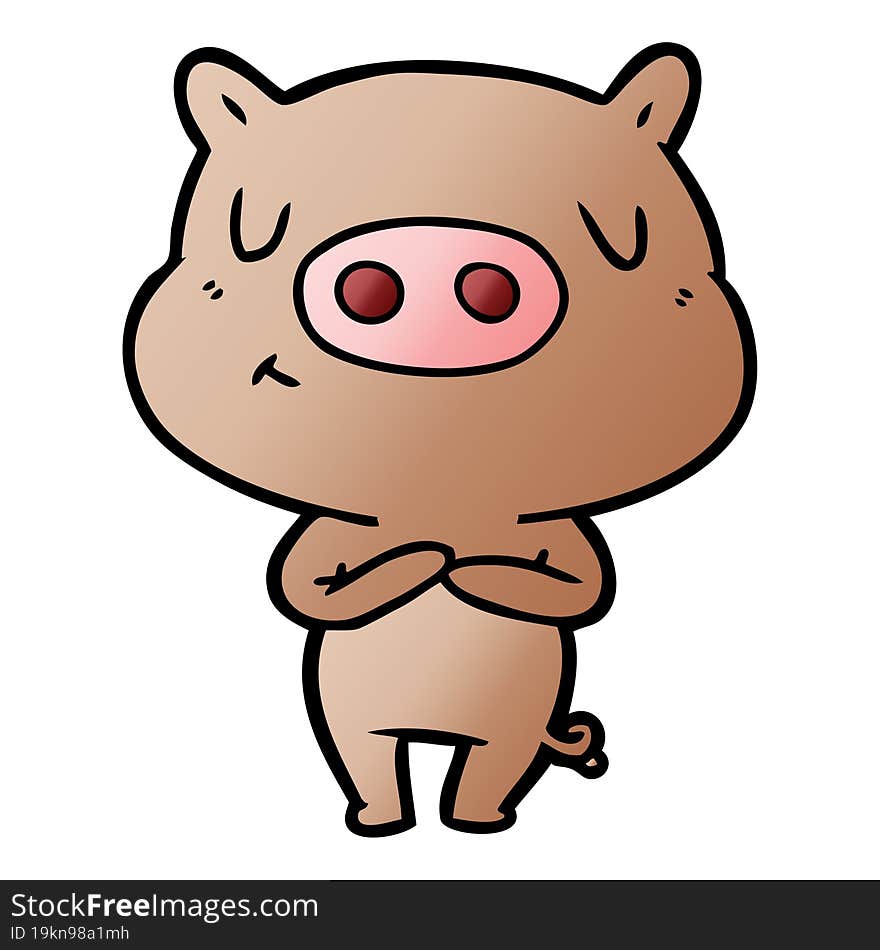 cartoon content pig. cartoon content pig