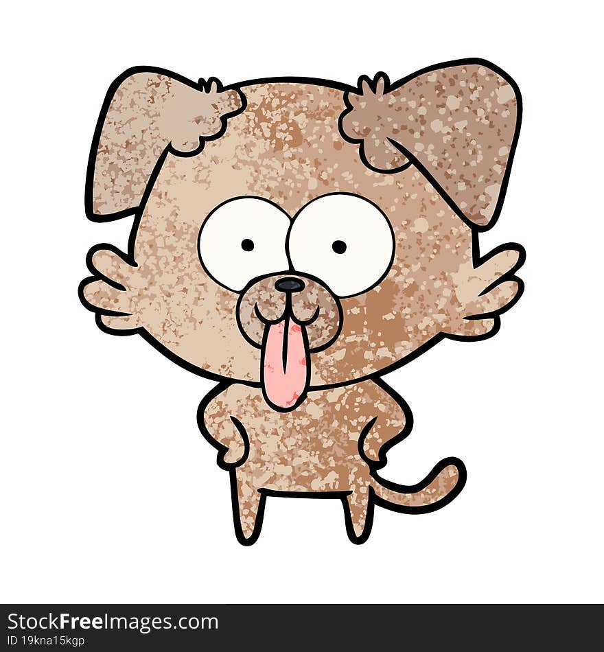 cartoon dog with tongue sticking out. cartoon dog with tongue sticking out