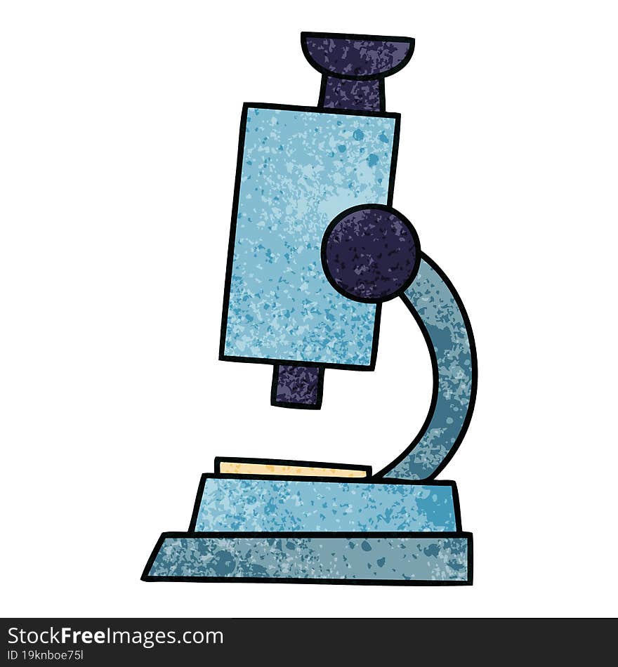 retro grunge texture cartoon of a science microscope