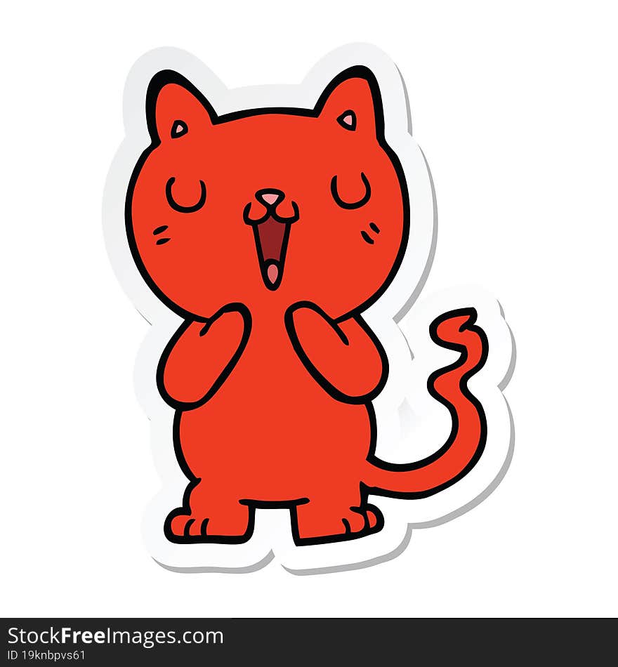 sticker of a cartoon cat