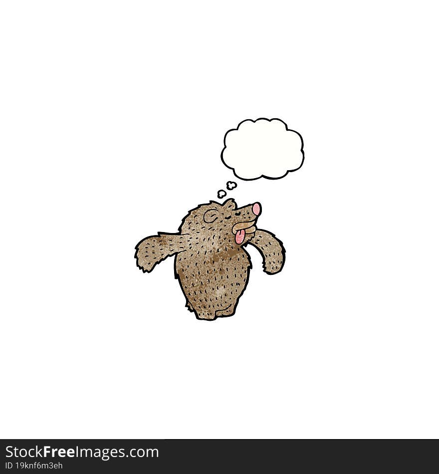 cartoon bear with thought bubble