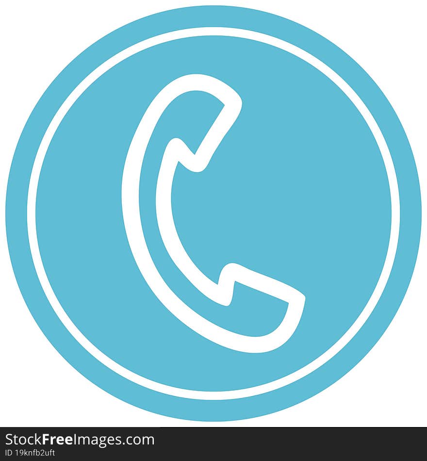 Telephone Handset Circular Icon