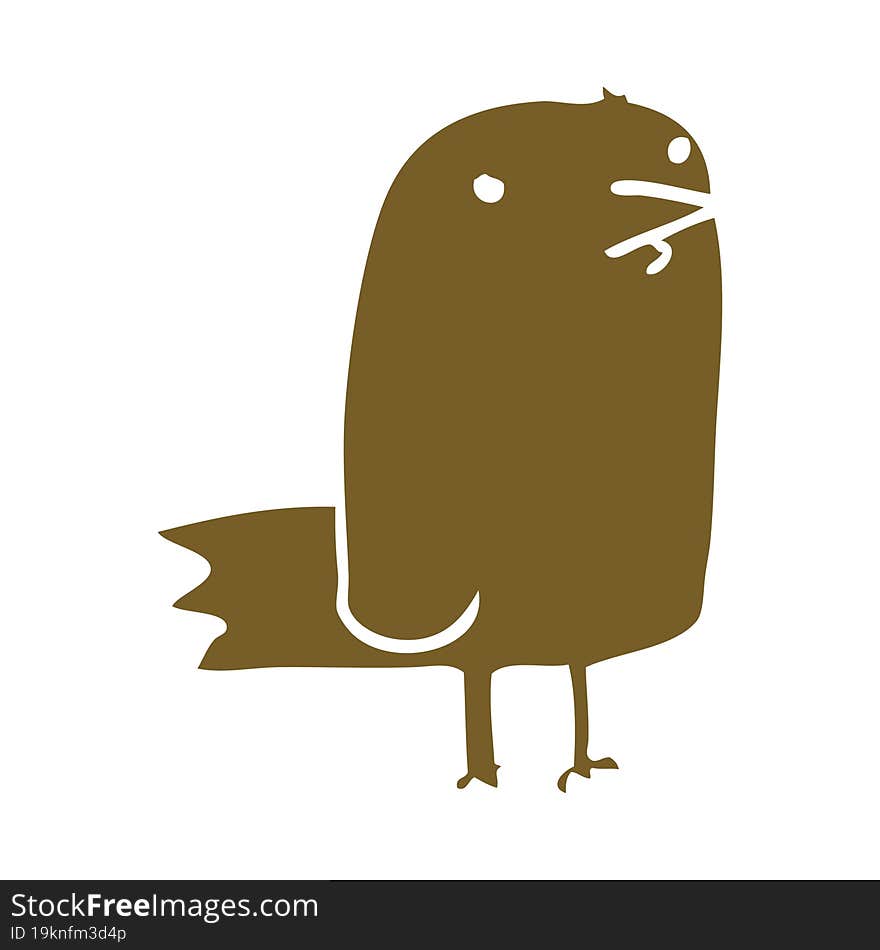 Flat Color Style Cartoon Bird