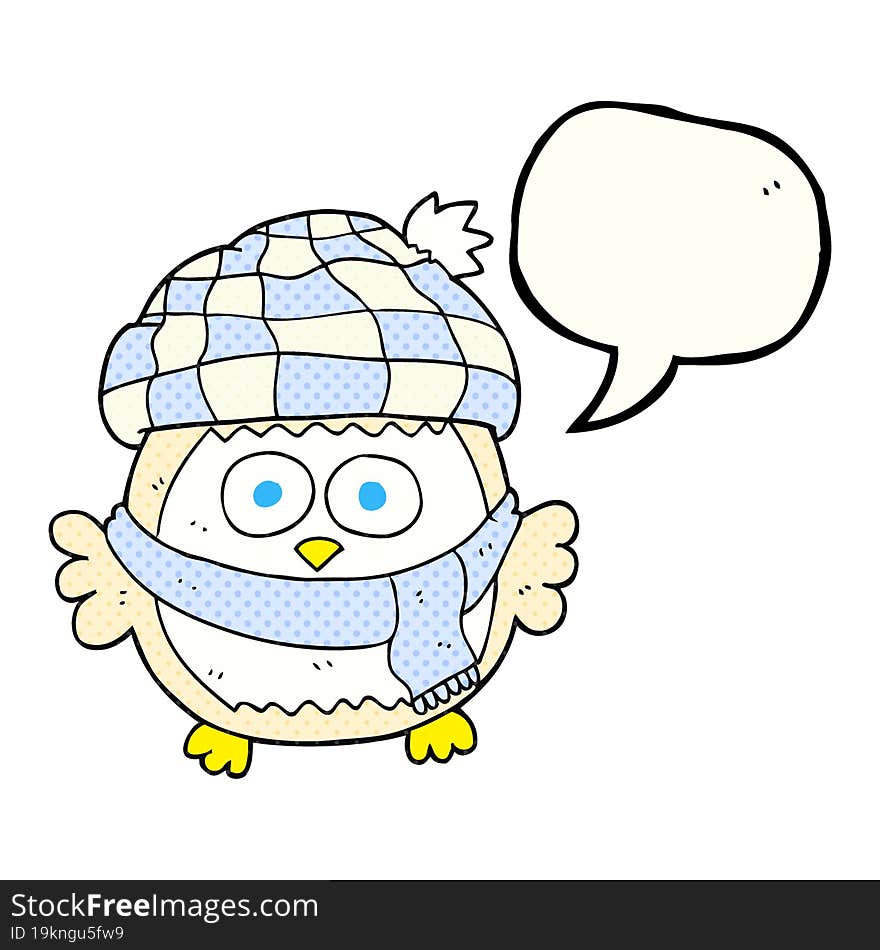 comic book speech bubble cartoon cute little owl