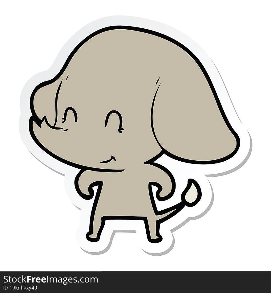 sticker of a cute cartoon elephant