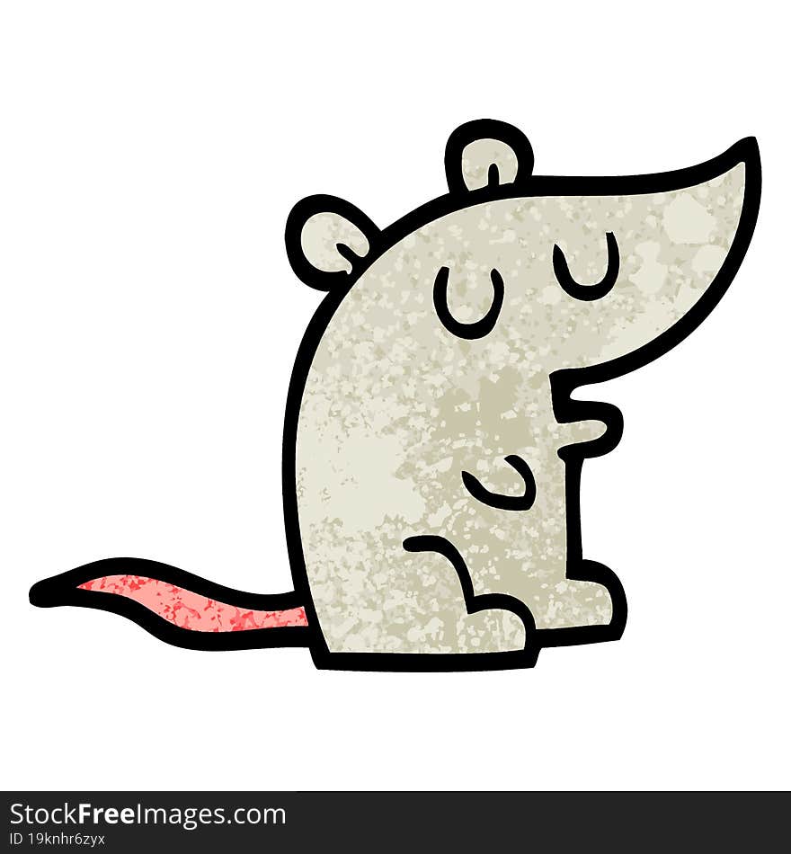 grunge textured illustration cartoon mouse