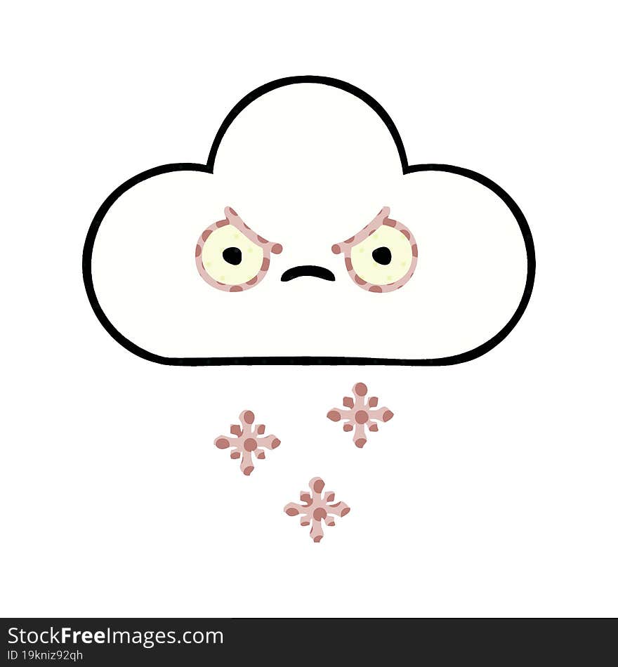 comic book style cartoon snow cloud