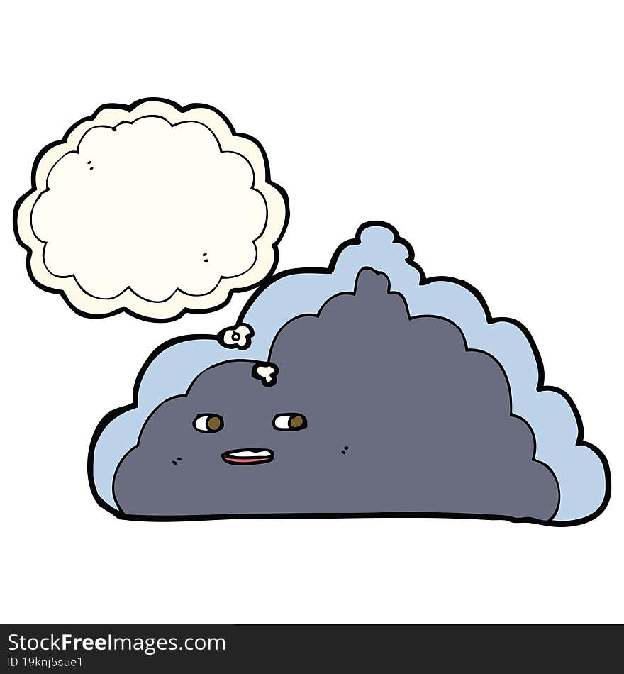 cartoon cloud with thought bubble