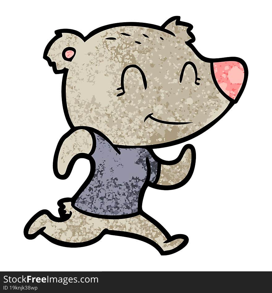 healthy runnning bear cartoon. healthy runnning bear cartoon