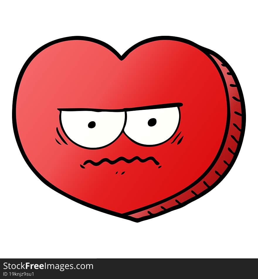 cartoon angry heart. cartoon angry heart