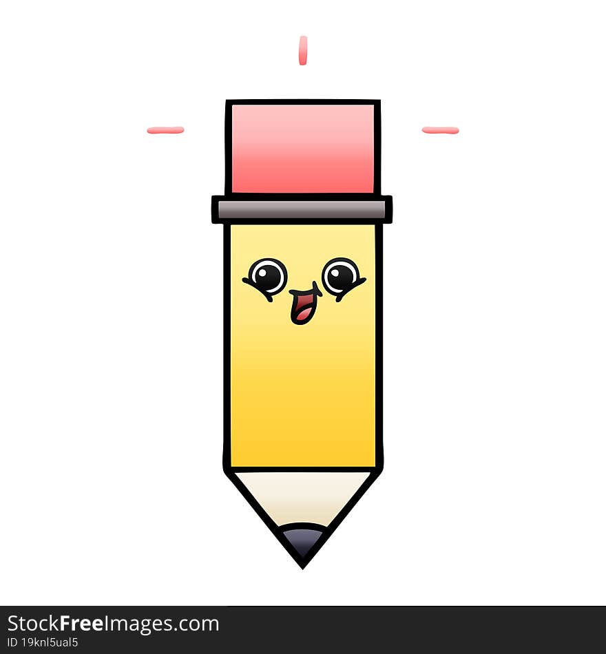 gradient shaded cartoon of a pencil