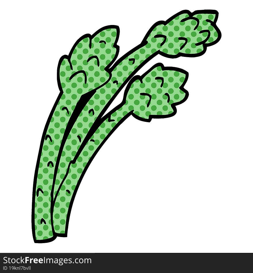 cartoon doodle asparagus plant