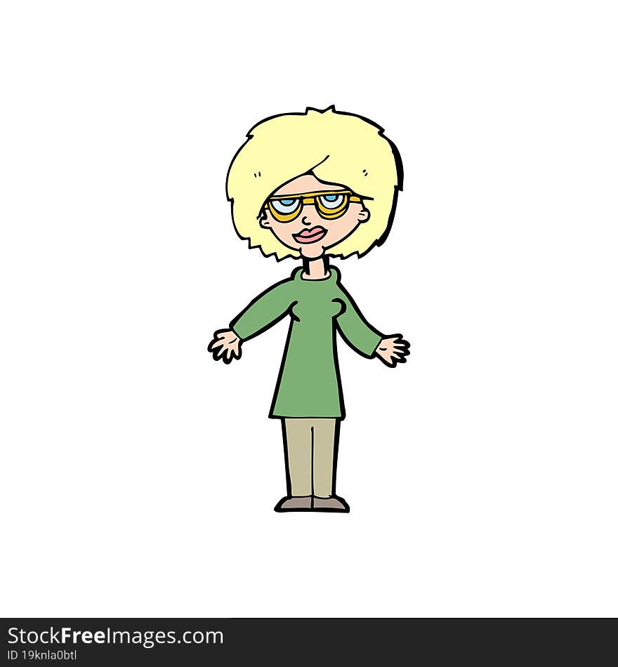 cartoon woman wearing glasses