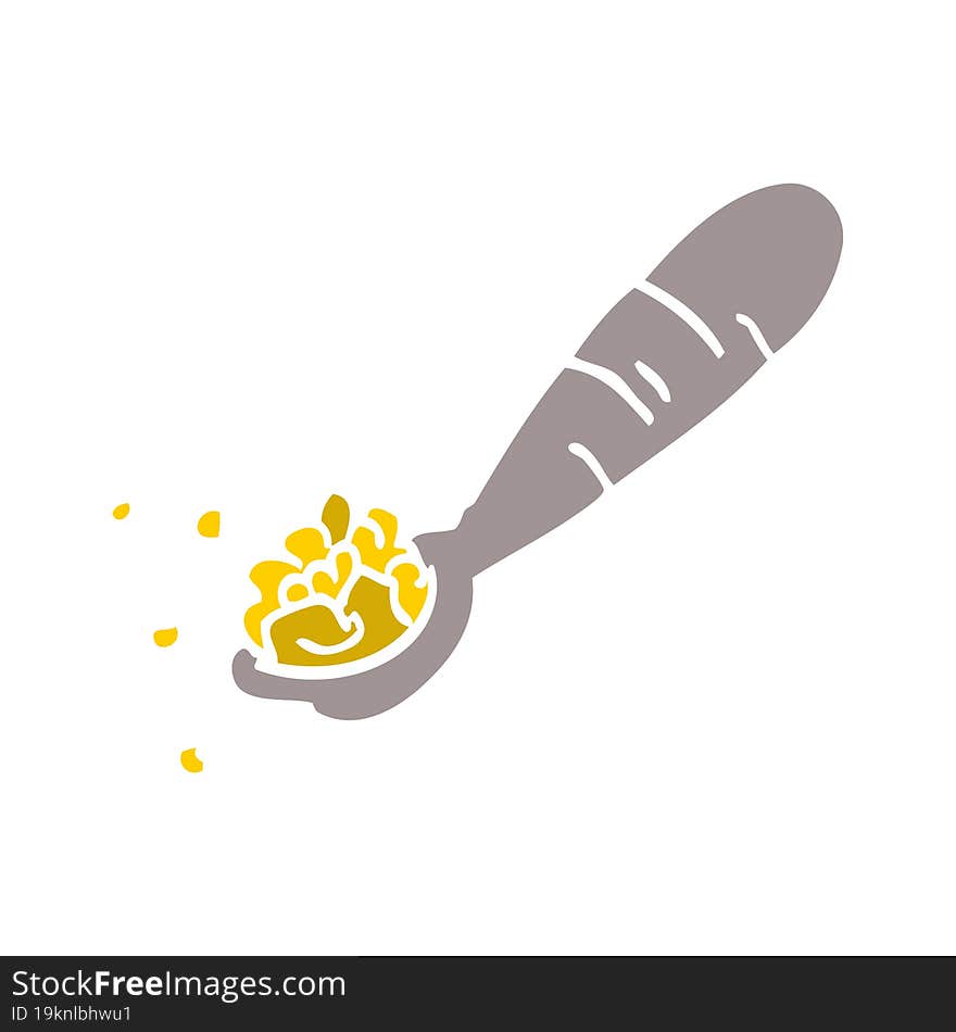 Cartoon Doodle Spoon Of Cereal