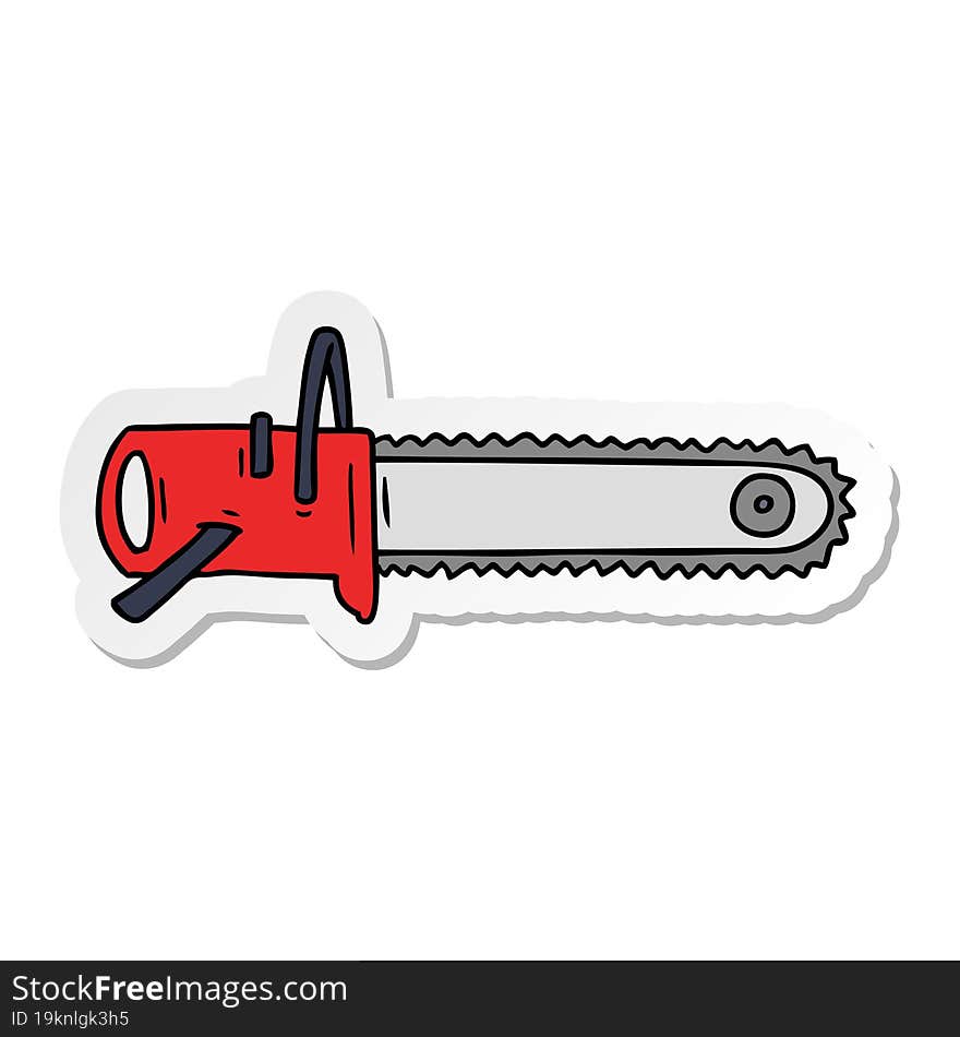 sticker cartoon doodle fo a chain saw