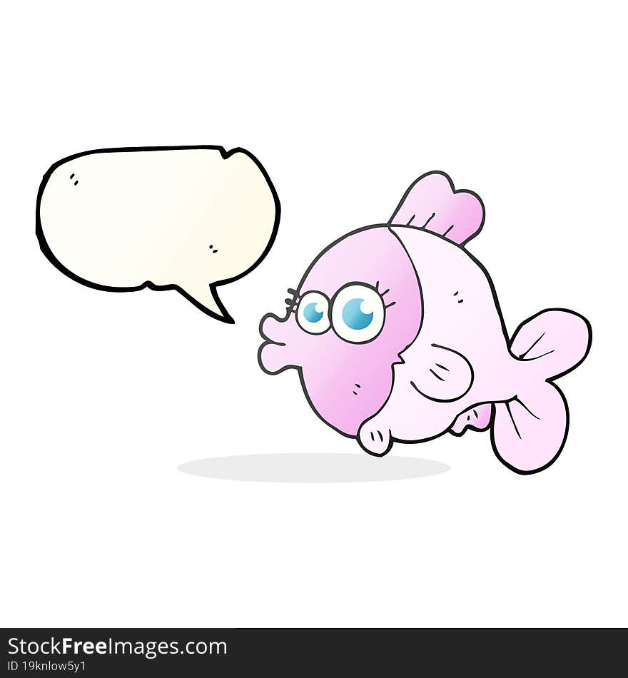 funny speech bubble cartoon fish with big pretty eyes