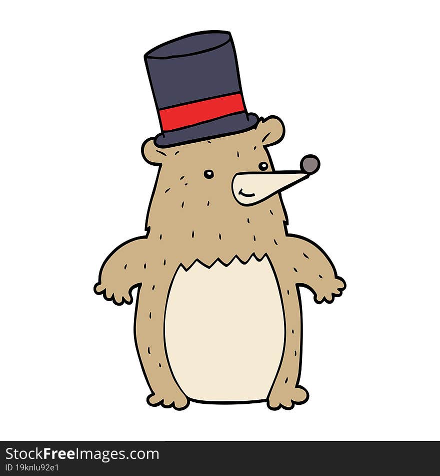 cartoon bear in top hat