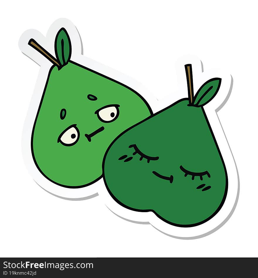 sticker of a cute cartoon pears