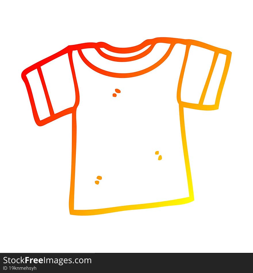 Warm Gradient Line Drawing Cartoon Tee Shirt