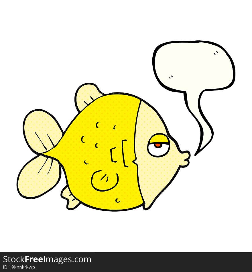 Comic Book Speech Bubble Cartoon Funny Fish