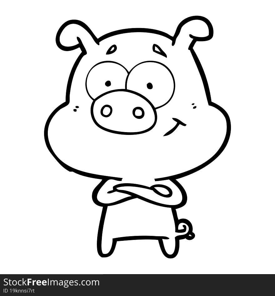 happy cartoon pig. happy cartoon pig