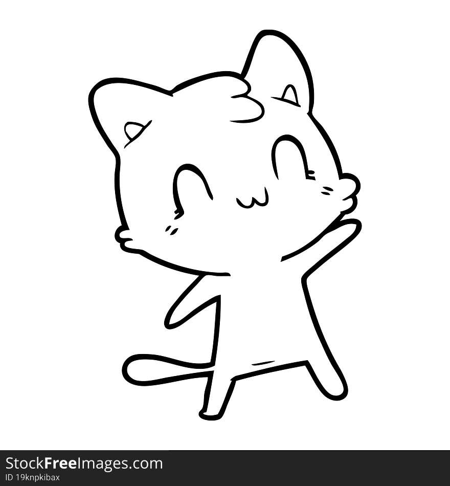 cartoon happy cat. cartoon happy cat