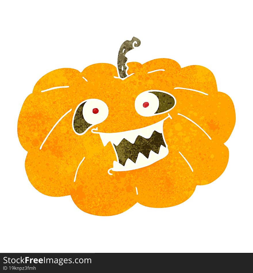 retro cartoon halloween pumpkin