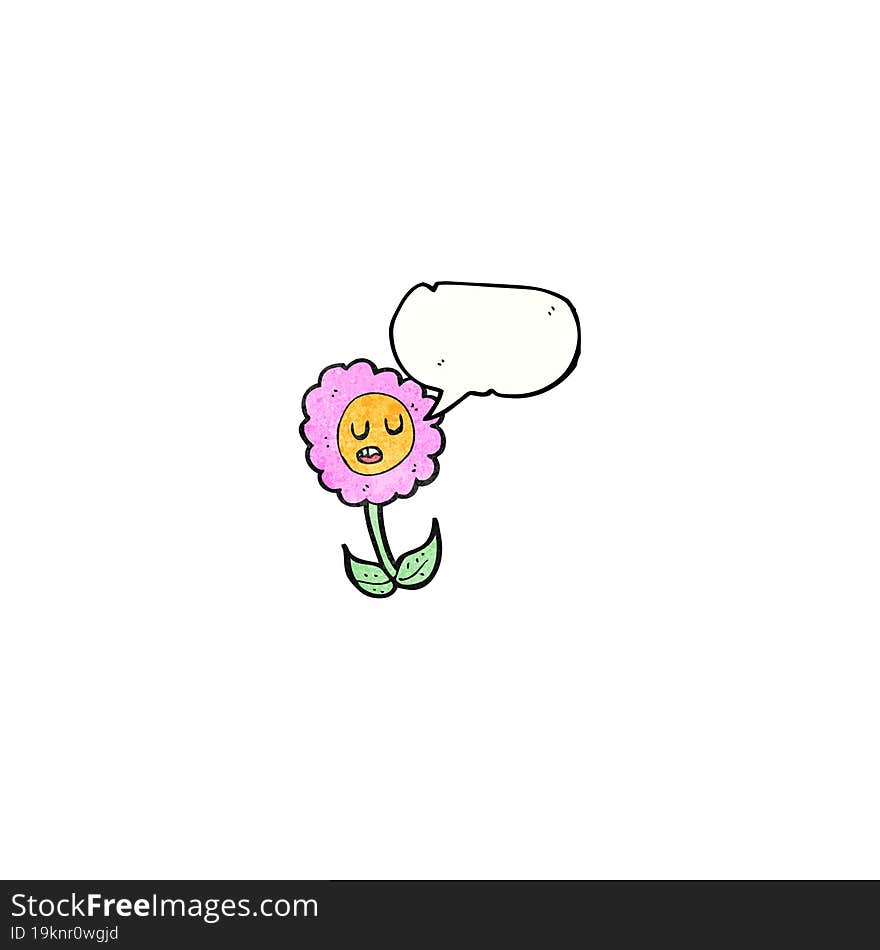 cartoon flower with speech bubble