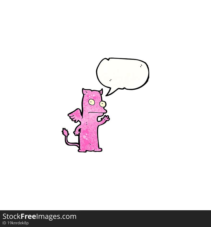 cartoon pink little monster