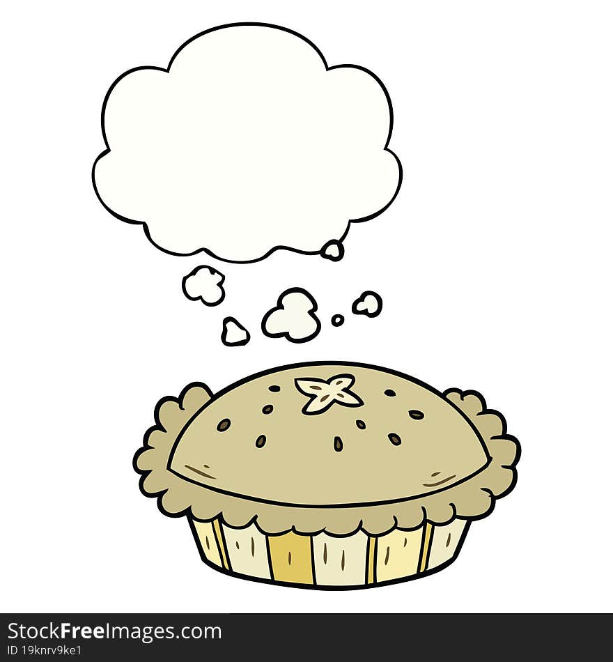 cartoon pie and thought bubble