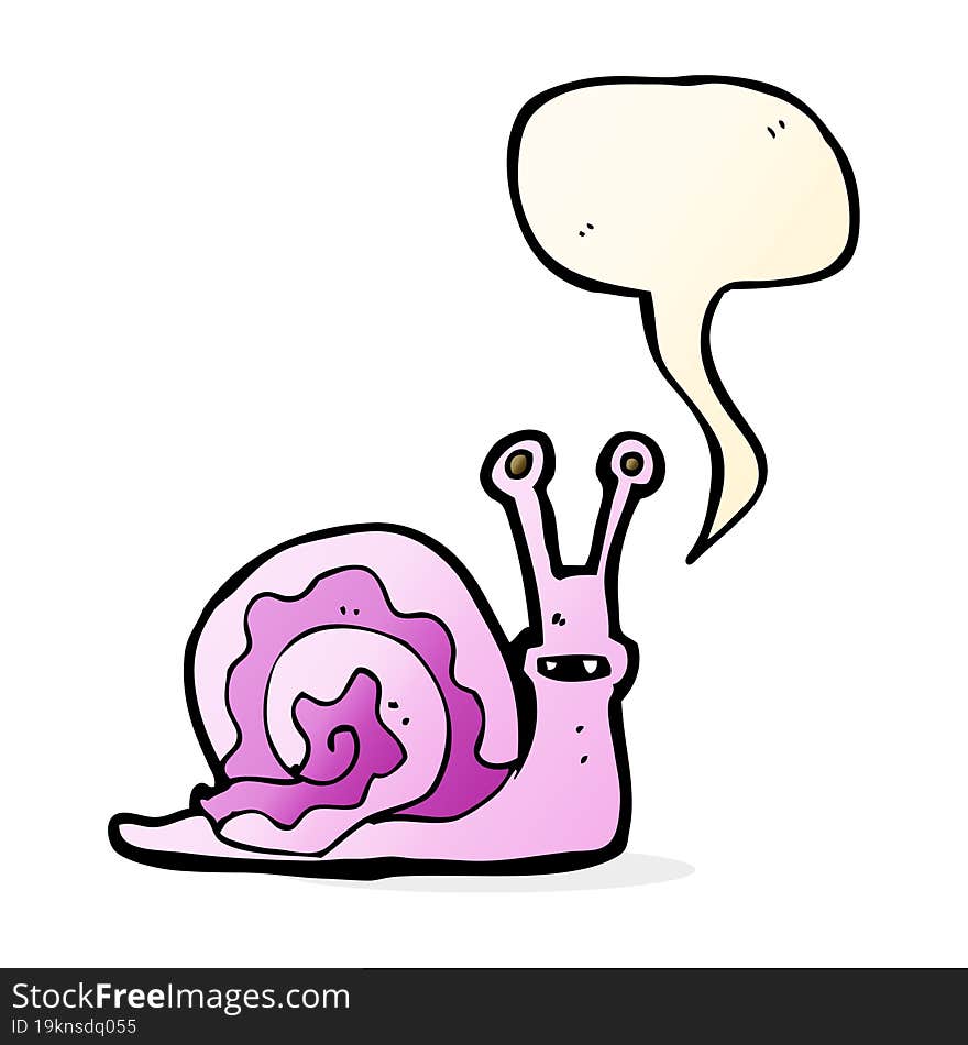 Cartoon Snail With Speech Bubble