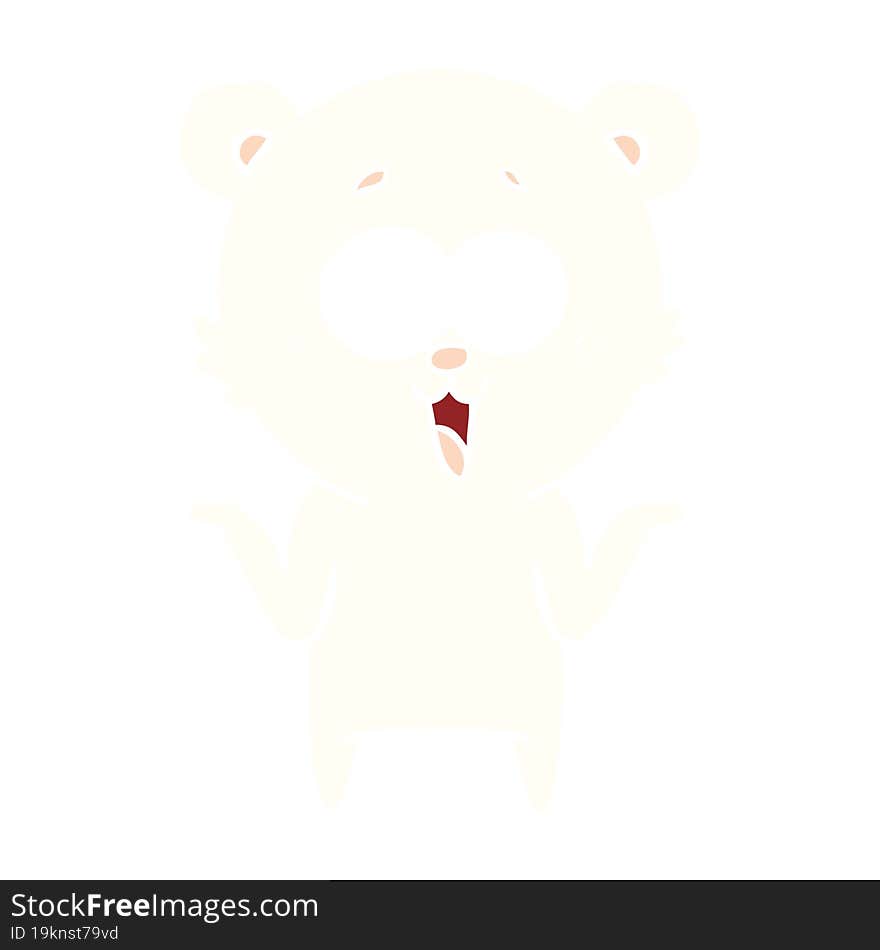 laughing teddy  bear flat color style cartoon