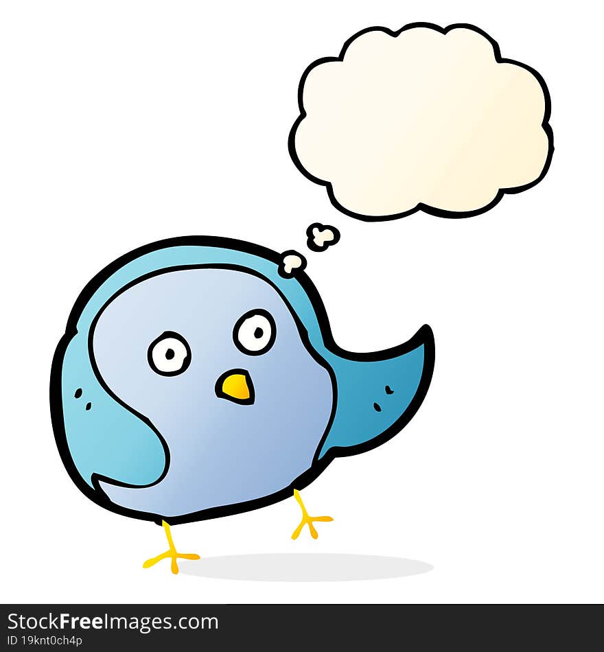 Cartoon Bird With Thought Bubble